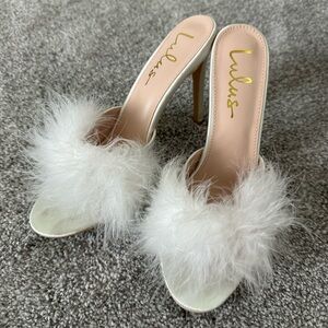 White feather heels